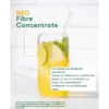 Neo Fibre Concentrate packaging showing a glass of lemon-mint drink with the product name visible on the left.
